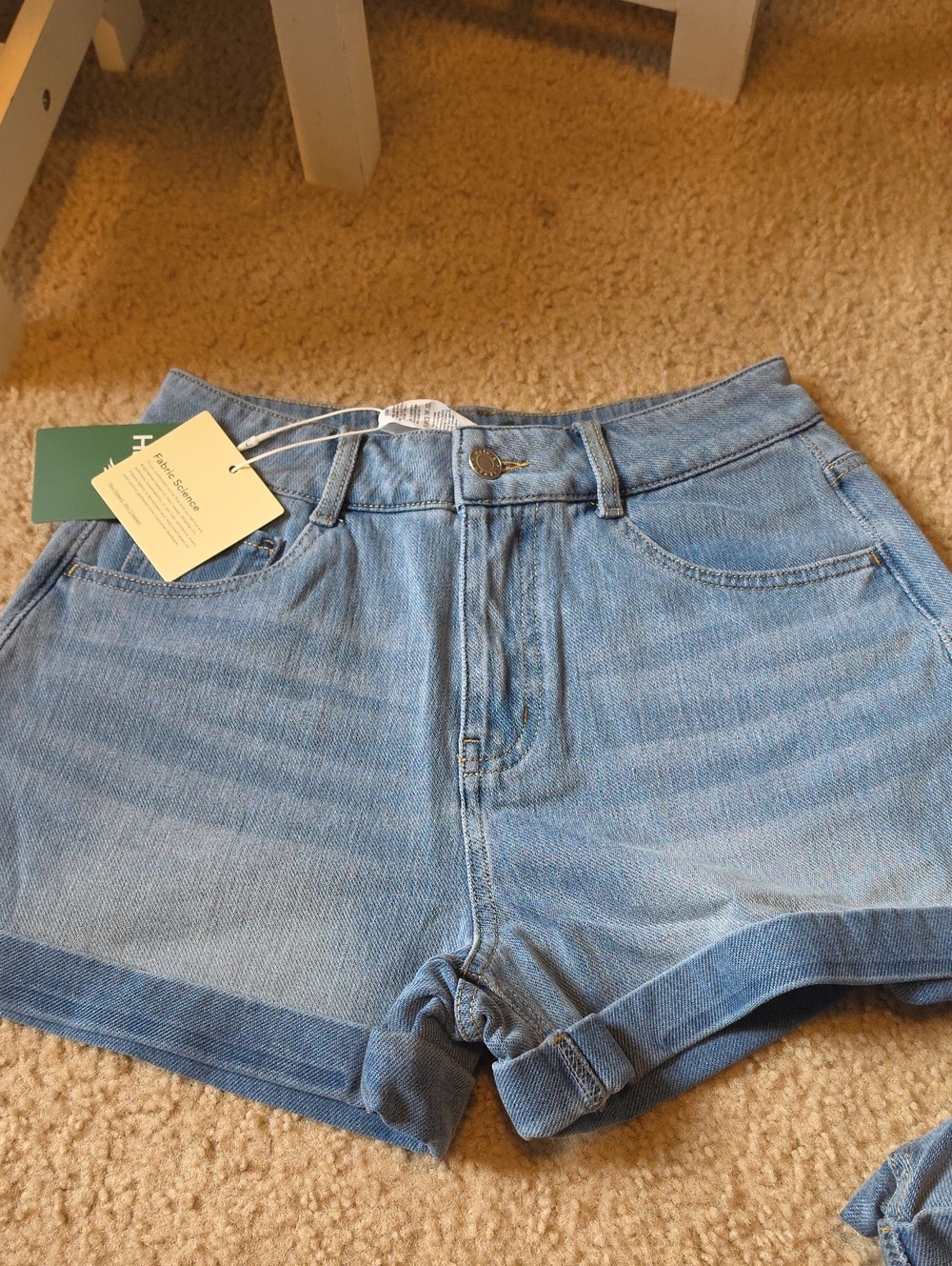 Light Blue Denim Women’s High-Waist Shorts